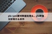 pls-sem要对数据处理么，pls数据分析用什么软件