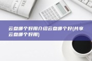 云盘哪个好用介绍云盘哪个好 (共享云盘哪个好用)