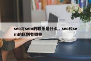 seo与sem的联系是什么，seo和sem的区别有哪些