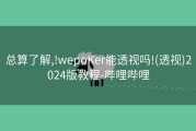总算了解,!wepoKer能透视吗!(透视)2024版教程-哔哩哔哩