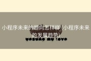 小程序未来的趋向怎样样 (小程序未来的发展趋势)