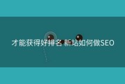 才能获得好排名 新站如何做SEO