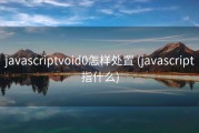 javascriptvoid0怎样处置 (javascript指什么)