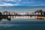 玩家发现挂！wepoker辅助挂教程【其实是真的有挂的】-知乎