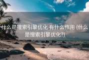 什么是搜索引擎优化 有什么作用 (什么是搜索引擎优化?)