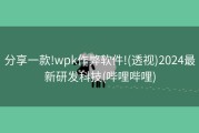 分享一款!wpk作弊软件!(透视)2024最新研发科技(哔哩哔哩)