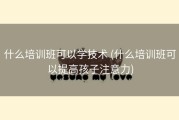 什么培训班可以学技术 (什么培训班可以提高孩子注意力)