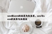 seo和sem的关系为负关系，seo与sem的关系为负相关