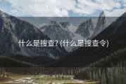 什么是搜查? (什么是搜查令)