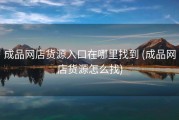成品网店货源入口在哪里找到 (成品网店货源怎么找)