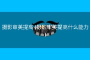 摄影审美提高 (摄影审美提高什么能力)