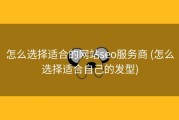 怎么选择适合的网站seo服务商 (怎么选择适合自己的发型)