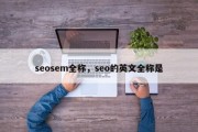 seosem全称，seo的英文全称是