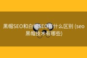 黑帽SEO和白帽SEO有什么区别 (seo黑帽技术有哪些)