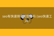 seo有快速排名的软件吗 (seo快速工具)