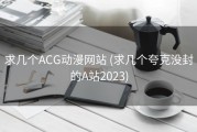求几个ACG动漫网站 (求几个夸克没封的A站2023)