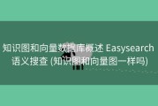 知识图和向量数据库概述 Easysearch 语义搜查 (知识图和向量图一样吗)