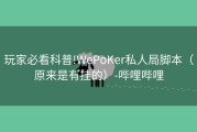玩家必看科普!WePoKer私人局脚本（原来是有挂的）-哔哩哔哩