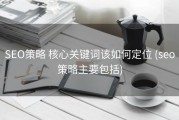 SEO策略 核心关键词该如何定位 (seo策略主要包括)