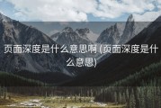 页面深度是什么意思啊 (页面深度是什么意思)