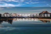 云客服结构化表白有哪些特色 (云客服结构化表达三步法)