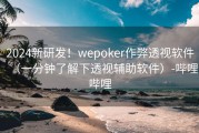 2024新研发！wepoker作弊透视软件（一分钟了解下透视辅助软件）-哔哩哔哩