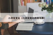 二次元文化（二次元文化的利与弊）
