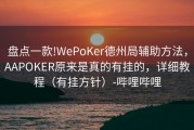 盘点一款!WePoKer德州局辅助方法，AAPOKER原来是真的有挂的，详细教程（有挂方针）-哔哩哔哩