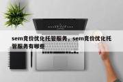 sem竞价优化托管服务，sem竞价优化托管服务有哪些