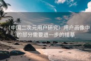 （中国二次元用户研究）用户画像中的部分需要进一步的描摹
