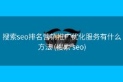 搜索seo排名营销推广优化服务有什么方法 (搜索 seo)