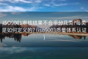 ISO9001审核结果不合乎分几类?每类是如何定义的? (iso9003质量体系认证)