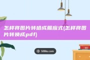 怎样将图片转哈成照应式 (怎样将图片转换成pdf)