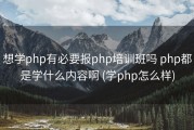 想学php有必要报php培训班吗 php都是学什么内容啊 (学php怎么样)