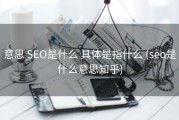 意思 SEO是什么 具体是指什么 (seo是什么意思知乎)
