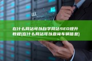 在什么网站可以自学网站SEO提升教程 (在什么网站可以查询车辆信息)