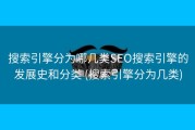 搜索引擎分为哪几类SEO搜索引擎的发展史和分类 (搜索引擎分为几类)