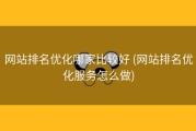 网站排名优化哪家比较好 (网站排名优化服务怎么做)