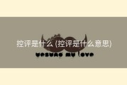 控评是什么 (控评是什么意思)