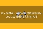 私人局教程！WePoKer透视软件挂&quot;-2024新研发黑科技-知乎