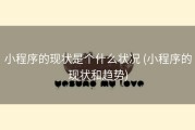 小程序的现状是个什么状况 (小程序的现状和趋势)