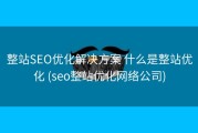 整站SEO优化解决方案 什么是整站优化 (seo整站优化网络公司)