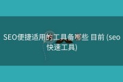 SEO便捷适用的工具备哪些 目前 (seo快速工具)