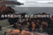 高考不足260天，我们应过得纯粹充实！
