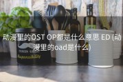 动漫里的OST OP都是什么意思 ED (动漫里的oad是什么)