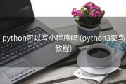 python可以写小程序吗 (python3菜鸟教程)