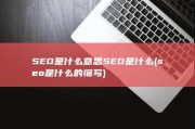 SEO是什么意思 SEO是什么 (seo是什么的缩写)