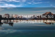 RPG 游戏FPS SIM RTS ACT RAC SLG都什么类型的 SPG (rpg游戏放大窗口)