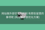 网站做外部优化的时刻 有那些留意的事项呢 (网站做外部优化方案)