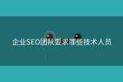 企业SEO团队要求哪些技术人员